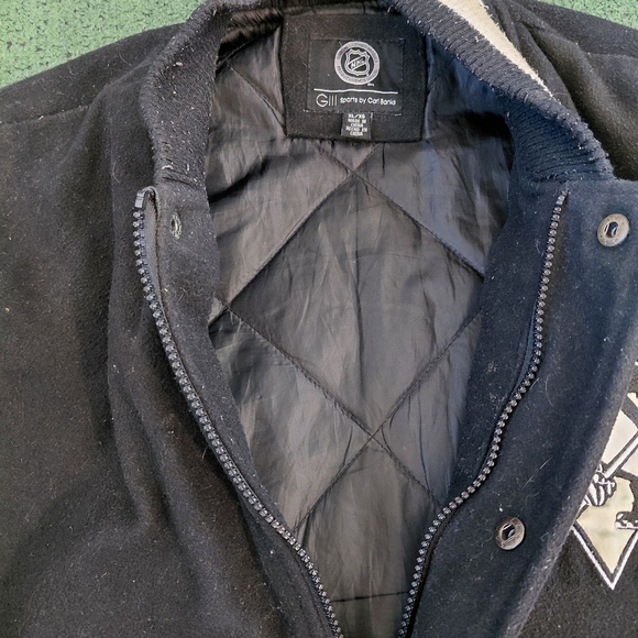 VINTAGE NHL x GIII Pittsburgh Penguins Embroidered Insulated Y2K Hockey Bomber J - Picture 10 of 13